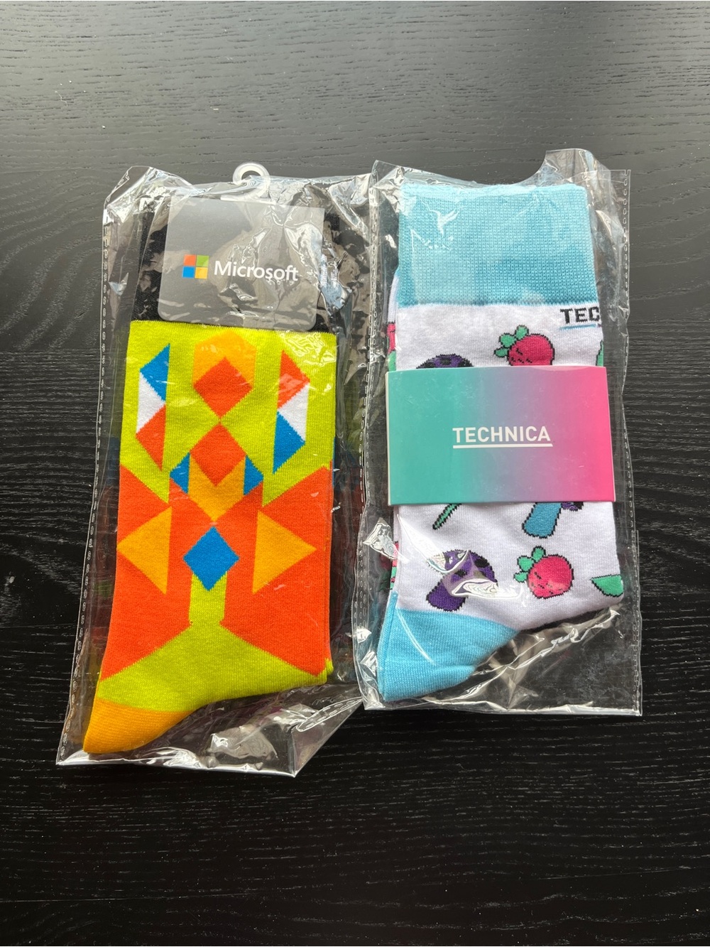 Microsoft and Technica Novelty Crew Socks Multi Color Cotton Blend Pack of 2